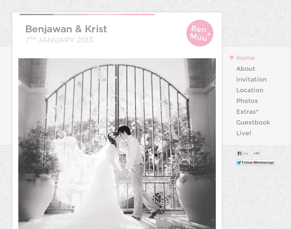 My wedding website