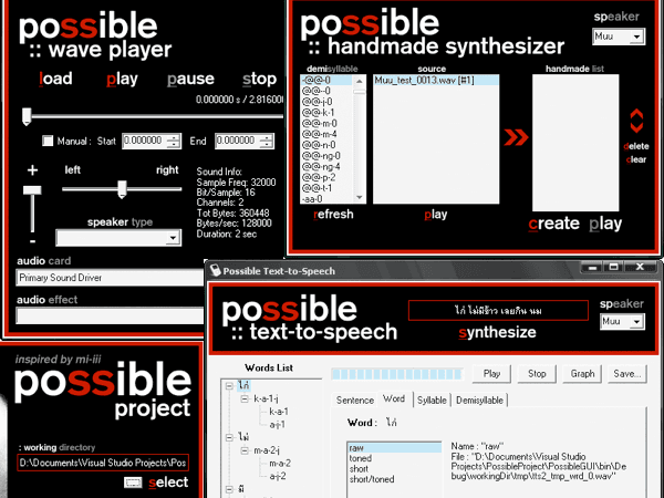 Speech Preparation and Synthesis Application for Thai Language